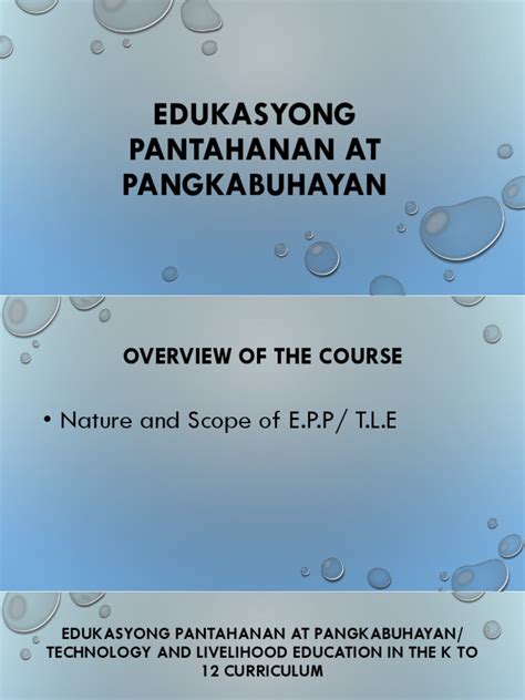 balitang pantahanan|Edukasyong Pantahanan at Pangkabuhayan .